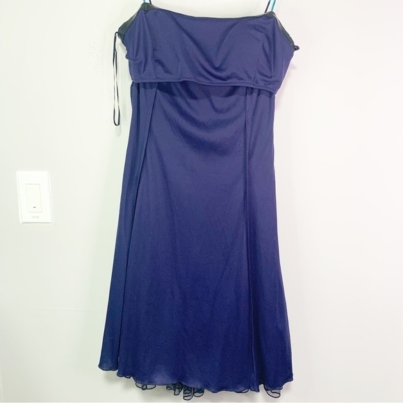 JS Collection Blue/Navy Floral Midi Dress Size 8 - Picture 15 of 15